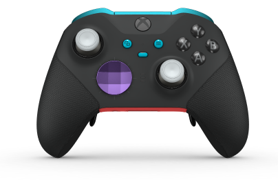 Xbox Elite Wireless Controller Series 2 - Core - Body: Carbon Black + Rubberized Grips, D-pad: Facet, Astral Purple (Metal), Back: Pulse Red + Rubberized Grips