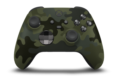 Xbox Wireless Controller - Text: Wald Camouflage, Steuerkreuze: Tiefschwarz (Metallic), Analogsticks: Carbon Black