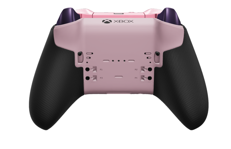 Xbox Elite Wireless Controller Series 2 - Core - Corps: Soft Pink + poignées caoutchoutées, BMD: À facettes, Astral Purple (métal), Arrière: Soft Pink + poignées caoutchoutées