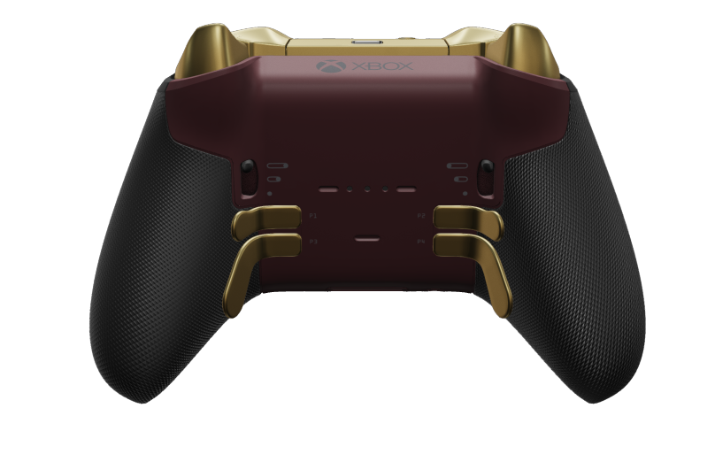 Xbox Elite Wireless Controller Series 2 – Core - Body: Garnet Red + Rubberised Grips, D-pad: Facet, Hero Gold (Metal), Back: Garnet Red + Rubberised Grips
