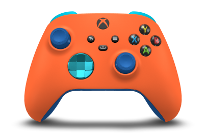 Xbox Wireless Controller - Body: Zest Orange, D-Pads: Dragonfly Blue (Metallic), Thumbsticks: Shock Blue