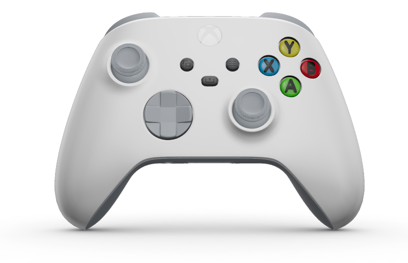 Xbox trådlös handkontroll - Hoofdtekst: Robotwit, D-Pads: Askgrå, Duimsticks: Askgrå
