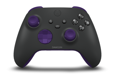 Controller with Carbon Black body, Astral Purple D-pad, and Astral Purple thumbsticks - front view