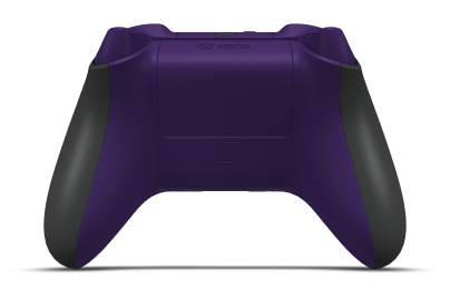 Controller with Carbon Black body, Astral Purple D-pad, and Astral Purple thumbsticks - back view