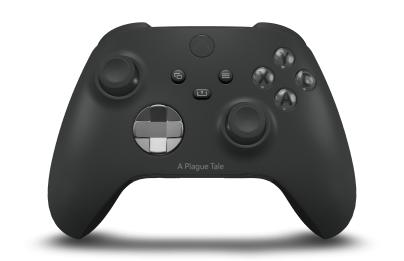 Controller with Carbon Black body, Storm Gray (Metallic) D-pad, and Carbon Black thumbsticks - front view