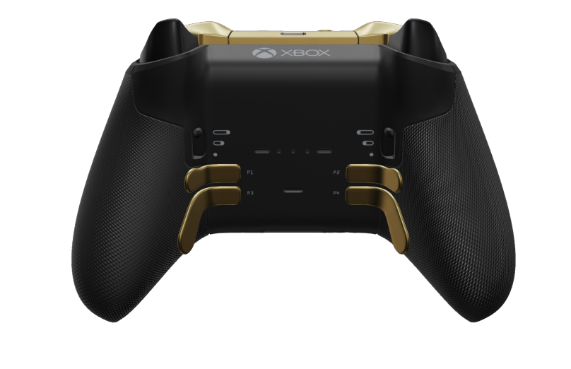 Xbox Elite Wireless Controller Series 2 - Core - Body: Robot White + Rubberized Grips, D-pad: Cross, Hero Gold (Metal), Back: Carbon Black + Rubberized Grips