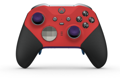 Xbox Elite Wireless Controller Series 2 - Core - Body: Pulse Red + Rubberized Grips, D-pad: Facet, Bright Silver (Metal), Back: Astral Purple + Rubberized Grips