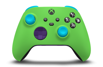 Xbox Wireless Controller - Hoveddel: Fartgrøn, D-blokke: Astrallilla, Thumbsticks: Guldsmedeblå