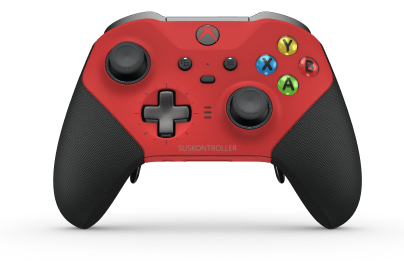 Xbox Elite Wireless Controller Series 2 - Core - Body: Pulse Red + Rubberized Grips, D-pad: Cross, Storm Gray (Metal), Back: Pulse Red + Rubberized Grips