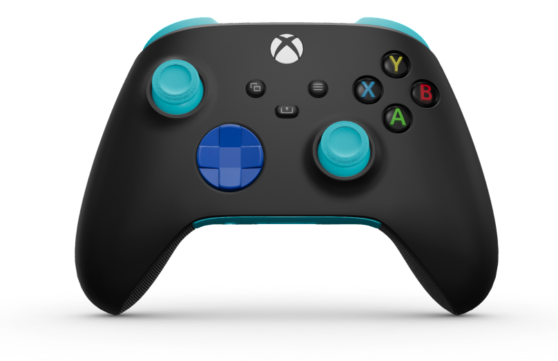 Xbox Wireless Controller - Hoofdtekst: Carbonzwart, D-Pads: Shockblauw, Duimsticks: Libelleblauw