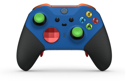 Xbox Elite ワイヤレスコントローラー シリーズ 2 - Core - Behuizing voorzijde: Shock Blue + Rubberized Grips, D-pad: Facet, Pulse Red (Metal), Behuizing achterzijde: Shock Blue + Rubberized Grips