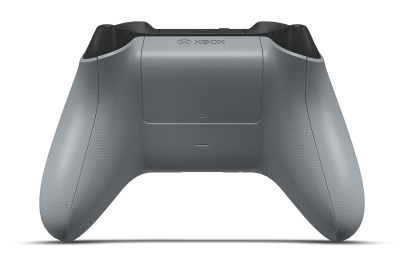 Controller with Ash Grey body, Carbon Black D-pad, and Carbon Black thumbsticks - back view