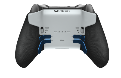 Xbox Elite Wireless Controller Series 2 - Core - Corps: Shock Blue + Rubberized Grips, BMD: Facette, Bright Silver (métal), Arrière: Robot White + Rubberized Grips