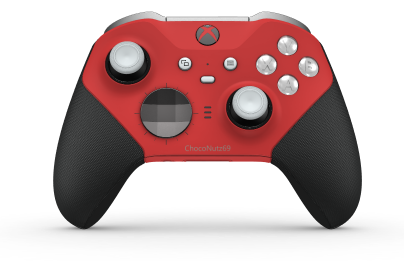 Xbox Elite Wireless Controller Series 2 - Core - Body: Pulse Red + Rubberized Grips, D-pad: Facet, Storm Gray (Metal), Back: Pulse Red + Rubberized Grips