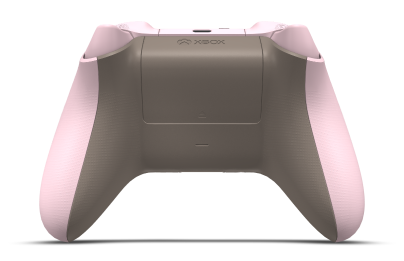 Controller with Soft Pink body, Soft Pink (Metallic) D-pad, and Desert Tan thumbsticks - back view
