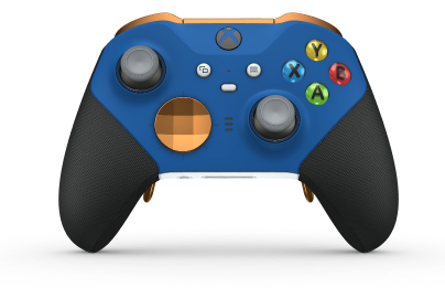 Xbox Elite ワイヤレスコントローラー シリーズ 2 - Core - Body: Shock Blue + Rubberised Grips, D-pad: Facet, Soft Orange (Metal), Back: Robot White + Rubberised Grips
