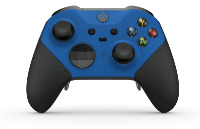 Xbox Elite Wireless Controller Series 2 - Core - Body: Shock Blue + Rubberized Grips, D-pad: Facet, Carbon Black (Metal), Back: Carbon Black + Rubberized Grips