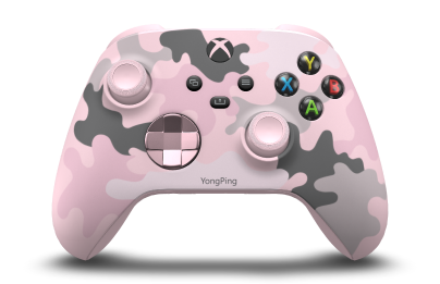 Xbox Wireless Controller - Body: Sandglow Camo, D-Pads: Soft Pink (Metallic), Thumbsticks: Soft Pink