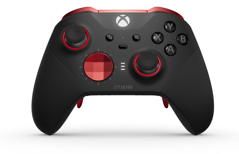 Xbox Elite Wireless Controller Series 2 – Core - Body: Carbon Black + Rubberized Grips, D-pad: Faceted, Pulse Red (Metal), Back: Carbon Black + Rubberized Grips