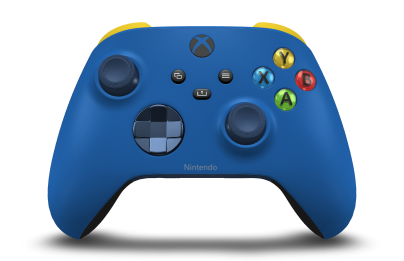 Xbox Wireless Controller - Hoofdtekst: Shock Blue, D-Pads: Middernachtblauw (metallic), Duimsticks: Middernachtblauw