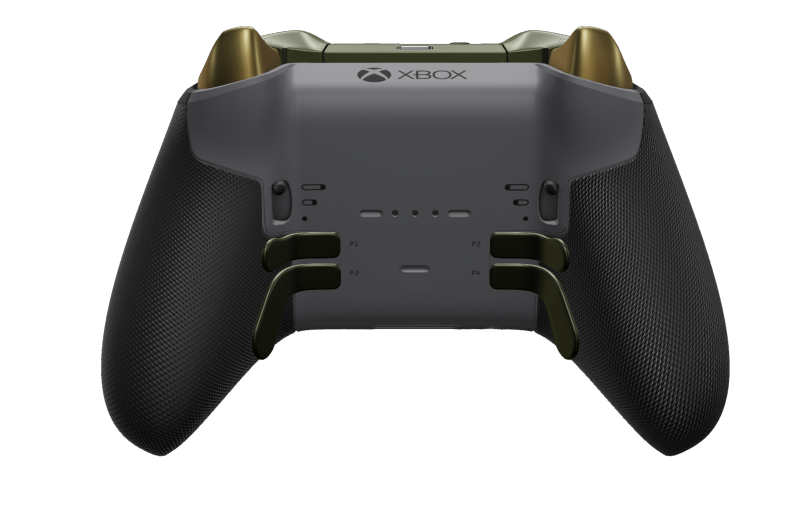 Xbox Elite Wireless Controller Series 2 - Core - Cuerpo: Gris tormenta + Agarres texturizados, Cruceta: Cruz, Héroe dorado (metálico), Atrás: Gris tormenta + Agarres texturizados