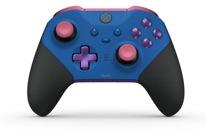 Xbox Elite Wireless Controller Series 2 - Core - Body: Shock Blue + Rubberized Grips, D-pad: Cross, Astral Purple (Metal), Back: Astral Purple + Rubberized Grips
