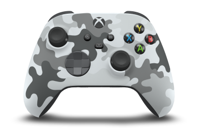 Xbox Wireless Controller - Corpo: Camuflagem ártica, Botões Direcionais: Storm Grey, Manípulos Analógicos: Preto Carbono