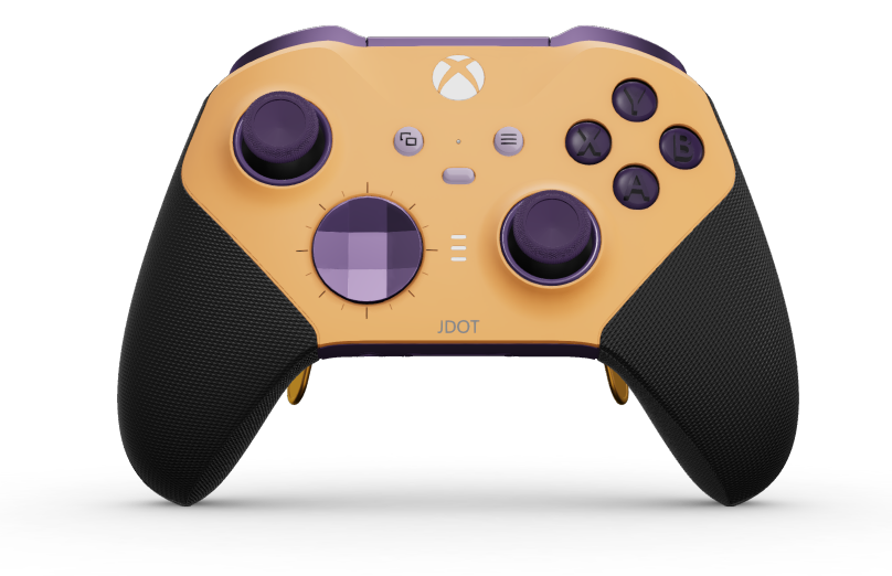 Xbox Elite Wireless Controller Series 2 - Core - Body: Soft Orange + Rubberized Grips, D-pad: Faceted, Astral Purple (Metal), Back: Astral Purple + Rubberized Grips