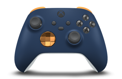Xbox 無線控制器 - Body: Midnight Blue, D-Pads: Soft Orange (Metallic), Thumbsticks: Storm Grey