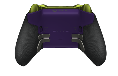 Trådløs Xbox Elite-kontroller Series 2 – Core - Corps: Velocity Green + Rubberized Grips, BMD: Plus, Bright Silver (métal), Arrière: Astral Purple + Rubberized Grips