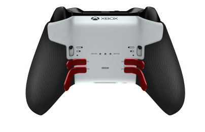 Xbox Elite Wireless Controller Series 2 - Core - Body: Pulse Red + Rubberized Grips, D-pad: Cross, Bright Silver (Metal), Back: Robot White + Rubberized Grips