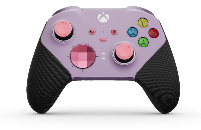 Xbox Elite Wireless Controller Series 2 - Core - Corps: Soft Purple + poignées caoutchoutées, BMD: À facettes, Deep Pink (métal), Arrière: Soft Purple + poignées caoutchoutées