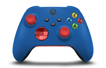 Xbox Wireless Controller - Hoofdtekst: Shockblauw, D-Pads: Oxide Red (Metallic), Duimsticks: Pulsrood