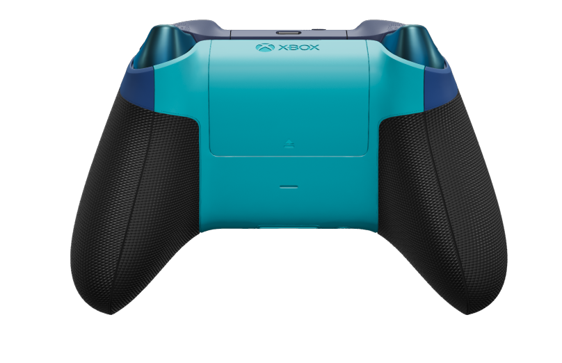 Xbox Wireless Controller - Text: Aqua Shift, Steuerkreuze: Mineralblau (Metallic), Analogsticks: Mitternachtblau