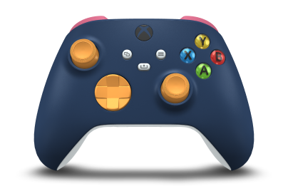 Xbox Wireless Controller - Body: Midnight Blue, D-Pads: Soft Orange, Thumbsticks: Soft Orange