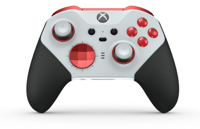 Xbox Elite Wireless Controller Series 2 - Core - Korpus: Robot White + Rubberized Grips, Pad kierunkowy: Wersja wklęsła, pulsująca czerwień (wariant metaliczny), Tył: Robot White + Rubberized Grips