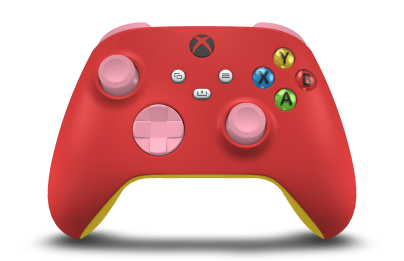 Xbox Wireless Controller - Corpo: Vermelho Forte, Botões Direcionais: Rosa Retro, Manípulos Analógicos: Rosa Retro