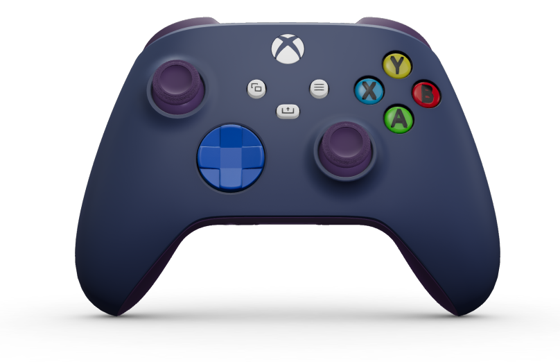 Xbox Wireless Controller - Hoofdtekst: Middernachtblauw, D-Pads: Shock Blue, Duimsticks: Astral Purple