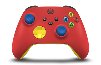 Xbox Wireless Controller - Korpus: Pulsująca czerwień, Pady kierunkowe: Piorunujący żółty, Drążki: Piorunujący błękit