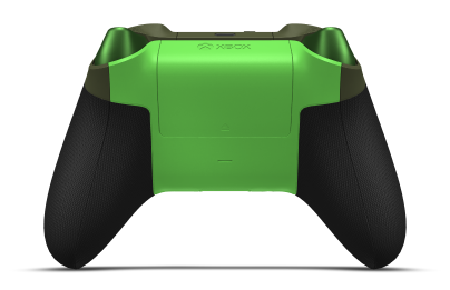 Controller with Forest Camo body, Velocity Green (Metallic) D-pad, and Velocity Green thumbsticks - back view
