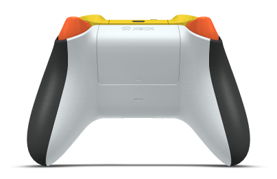 Controller with Carbon Black body, Pulse Red D-pad, and Robot White thumbsticks - back view