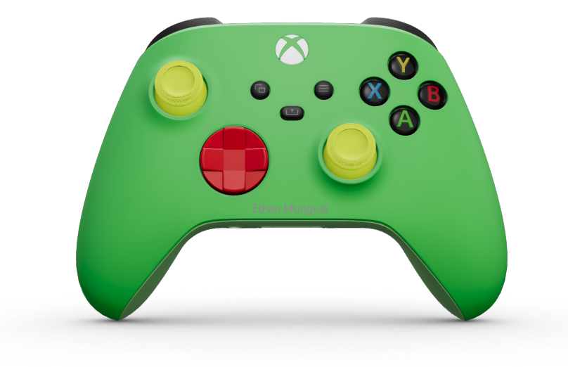 Xbox Wireless Controller - 機身: 疾速綠, 方向鍵: 脈衝紅, 搖桿: 電擊黃