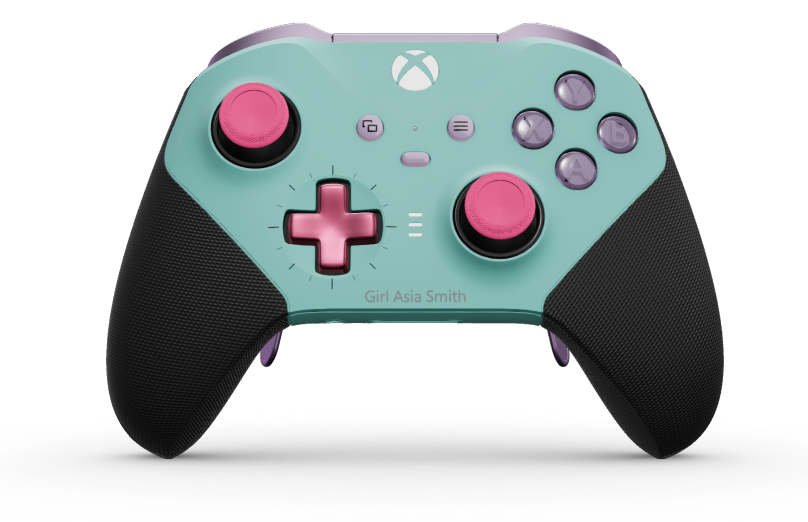 Xbox Elite Wireless Controller Series 2 - Core - Body: Glacier Blue + Rubberised Grips, D-pad: Cross, Deep Pink (Metal), Back: Glacier Blue + Rubberised Grips