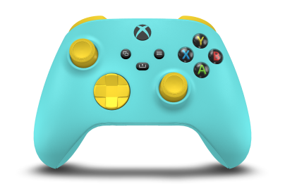 Xbox Wireless Controller - Framsida: Glaciärblå, Styrknappar: Lighting Yellow, Styrspakar: Lighting Yellow