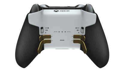 Xbox Elite Wireless Controller Series 2 - Core - Behuizing voorzijde: Carbonzwart + rubberen handvatten, D-pad: Cross, Gold Matte (Metal), Behuizing achterzijde: Robotwit + rubberen handvatten