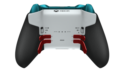 Xbox Elite Wireless Controller Series 2 - Core - Corps: Robot White + Rubberized Grips, BMD: Facette, Bright Silver (métal), Arrière: Robot White + Rubberized Grips