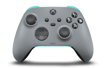 Controller with Ash Grey body, Storm Grey D-pad, and Storm Grey thumbsticks - front view