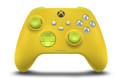 Controller with Lighting Yellow body, Electric Volt D-pad, and Electric Volt thumbsticks - front view