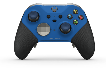 Xbox Elite Wireless Controller Series 2 - Core - Corpo: Azul Choque + Pegas em Borracha, Botão Direcional: Faceta, Prateado Vibrante (Metal), Traseira: Azul Choque + Pegas em Borracha