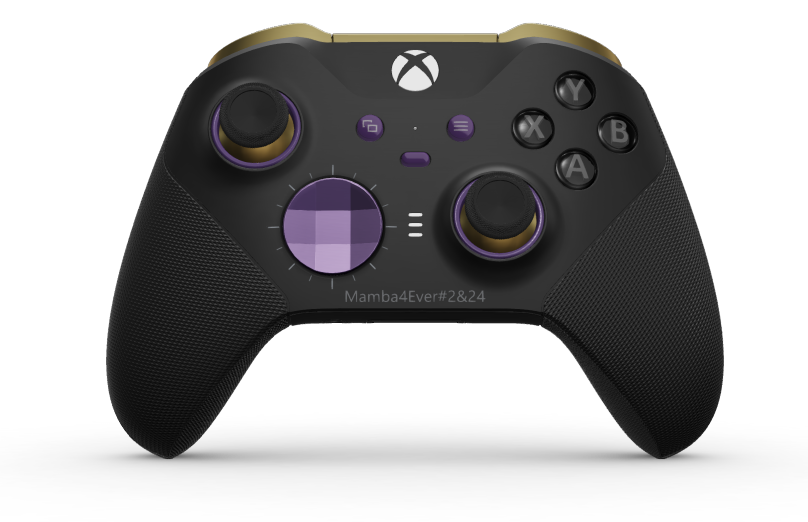 Xbox Elite Wireless Controller Series 2 - Core - Corps: Carbon Black + poignées caoutchoutées, BMD: À facettes, Astral Purple (métal), Arrière: Carbon Black + poignées caoutchoutées